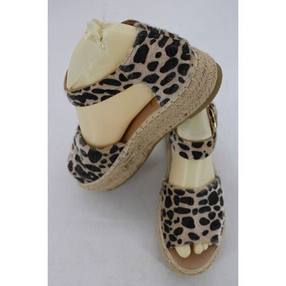 Bella Marie Leopard Espadrilles Size 8 Women's Peep Toe - Picture 1 of 11
